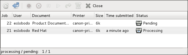 GNOME Print Status
