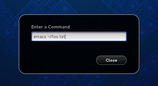 Caja de diálogo de entrada de comando en GNOME