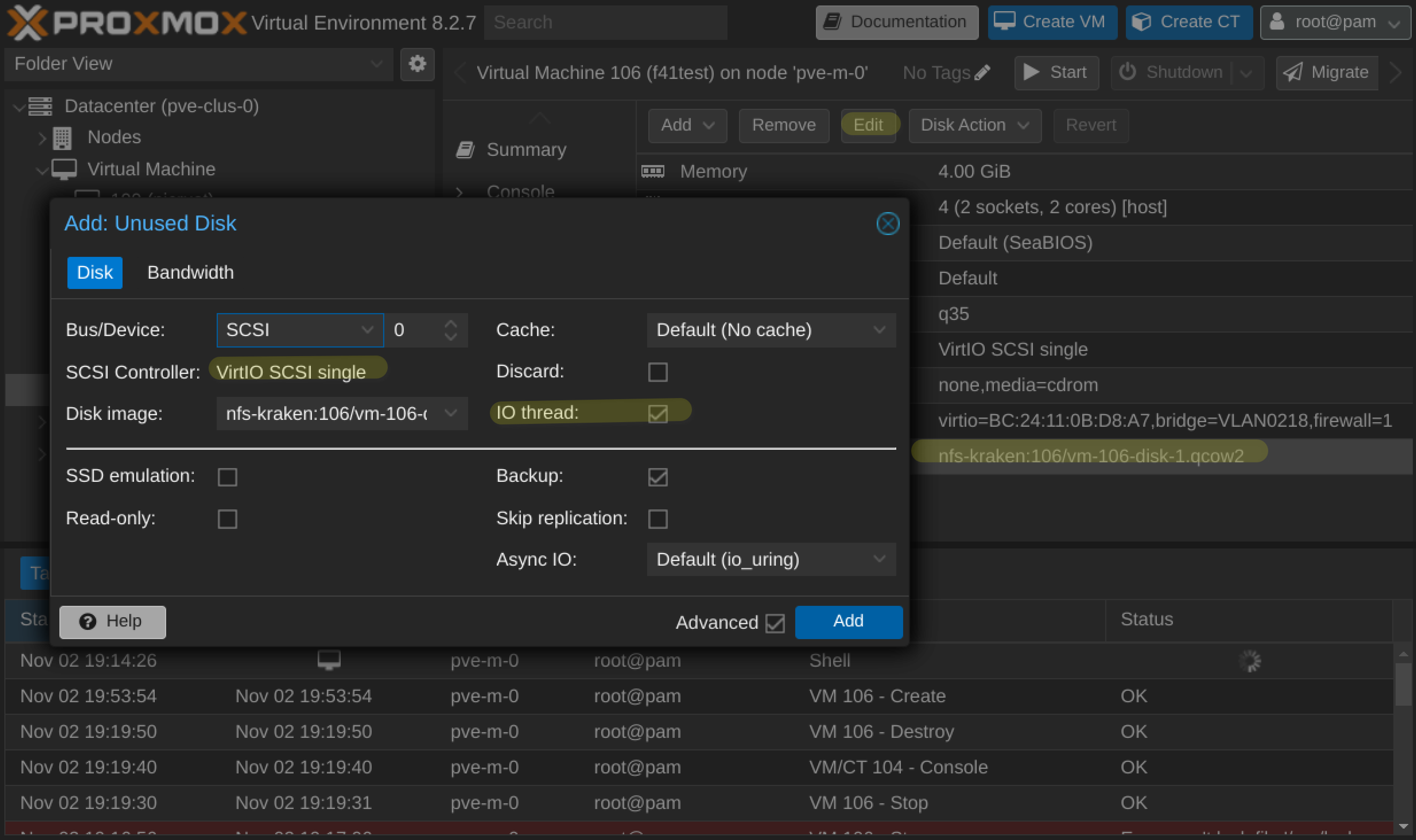 VM Configuration: Disk