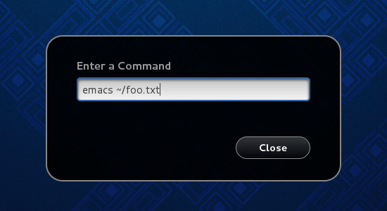 Kotak dialog entri perintah GNOME