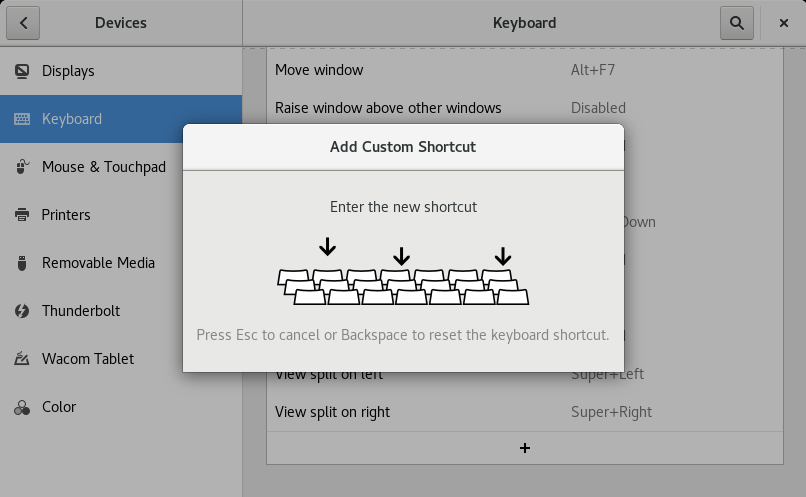 shortcuts add enter