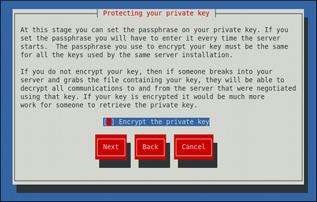 Encrypting the private key