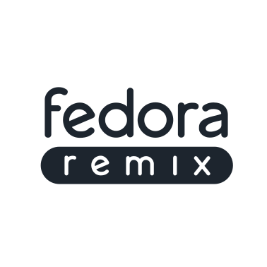 Fedora Remix Logo - Dark Blue and White Logo