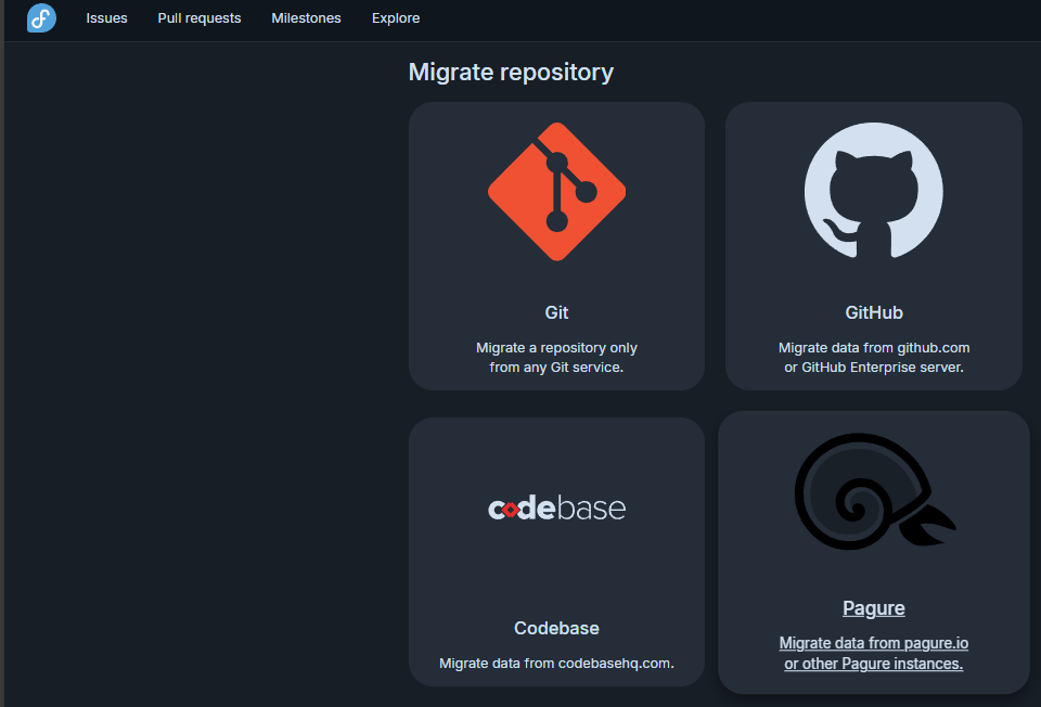pagure migration select pagure source