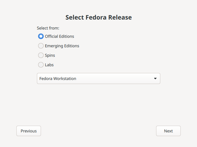 Fedora 启动盘写入工具主屏幕的图像